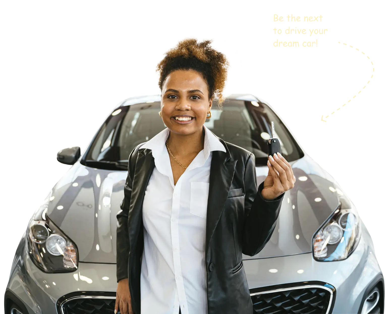 Lady who recently purchased a vehicle